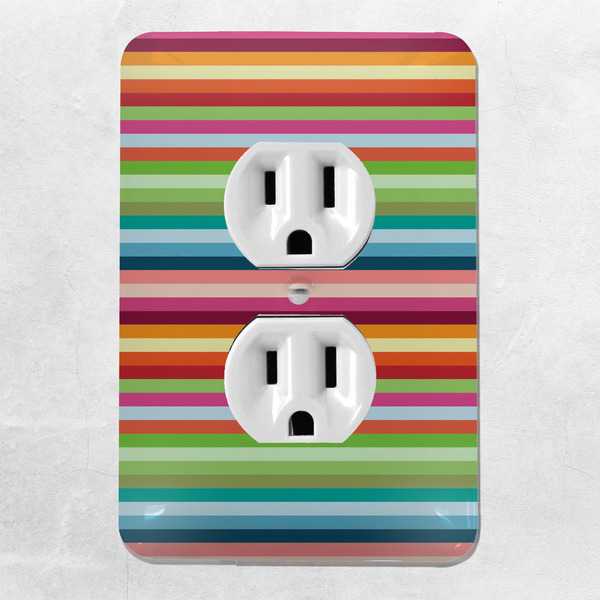 Retro Horizontal Stripes Electric Outlet Plate - LIFESTYLE