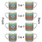 Retro Horizontal Stripes Espresso Cup - 6oz (Double Shot Set of 4) APPROVAL