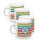 Retro Horizontal Stripes Espresso Cup Group of Four Front