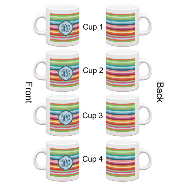 Retro Horizontal Stripes Espresso Cup Set of 4 - Apvl