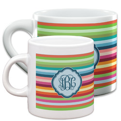 Retro Horizontal Stripes Espresso Cup (Personalized)