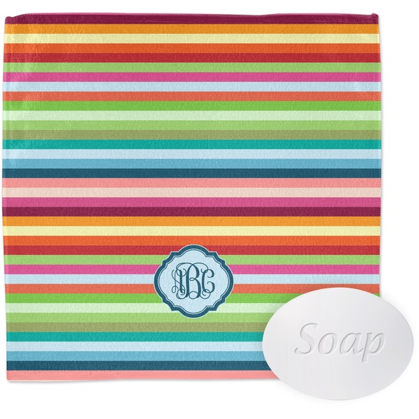 Custom Retro Horizontal Stripes Washcloth (Personalized)