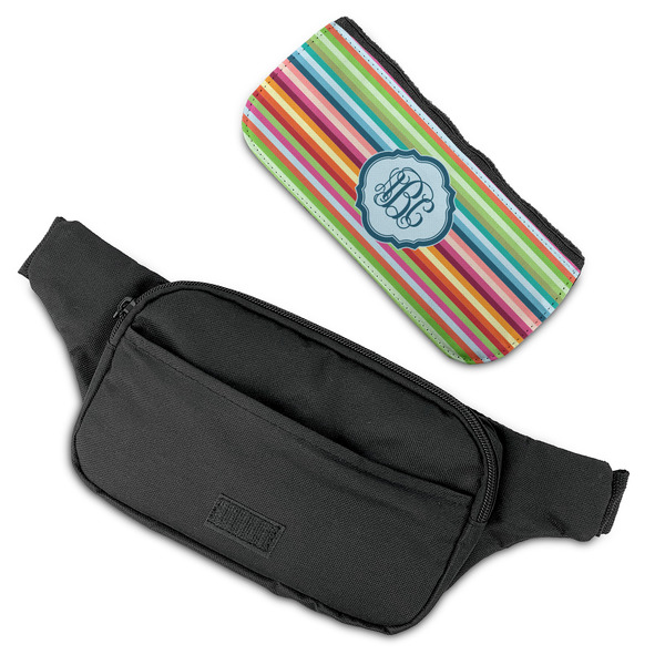 Retro Horizontal Stripes Fanny Packs - FLAT (flap off)