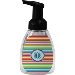 Retro Horizontal Stripes Foam Soap Bottle - Black (Personalized)