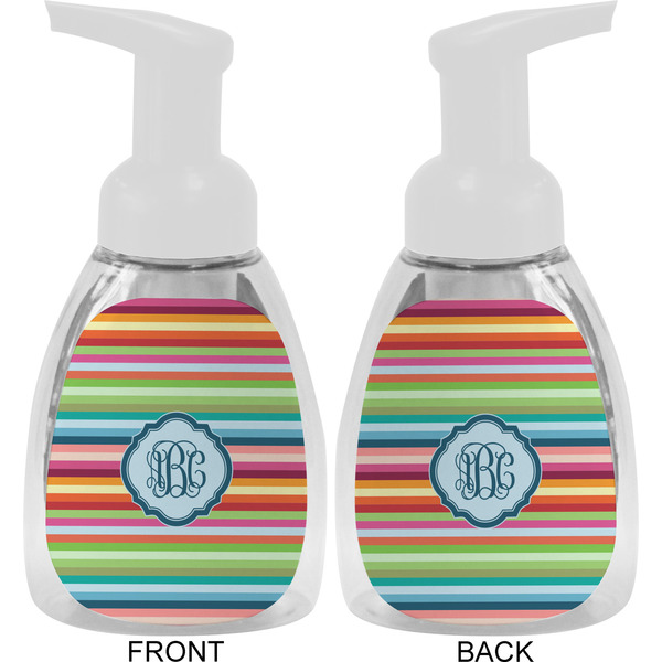 Retro Horizontal Stripes Foam Soap Bottle Approval - White