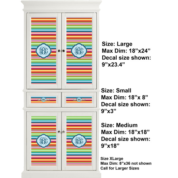 Retro Horizontal Stripes Full Cabinet (Show Sizes)