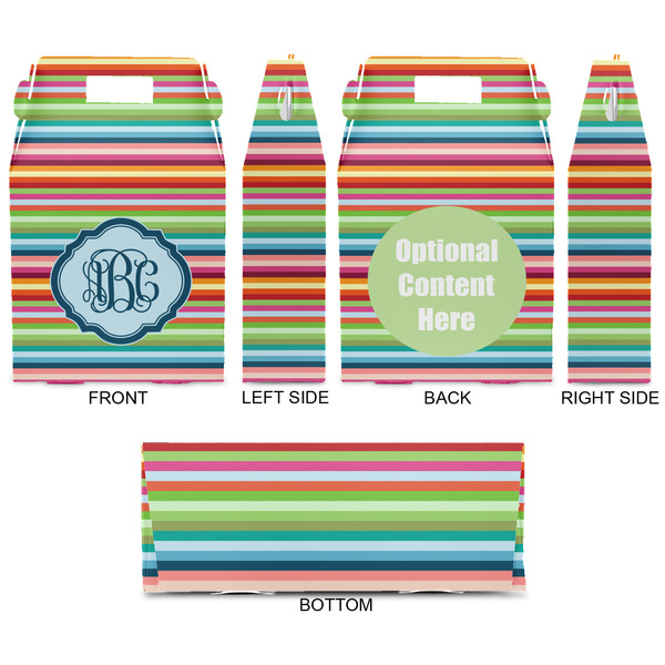 Retro Horizontal Stripes Gable Favor Box - Approval