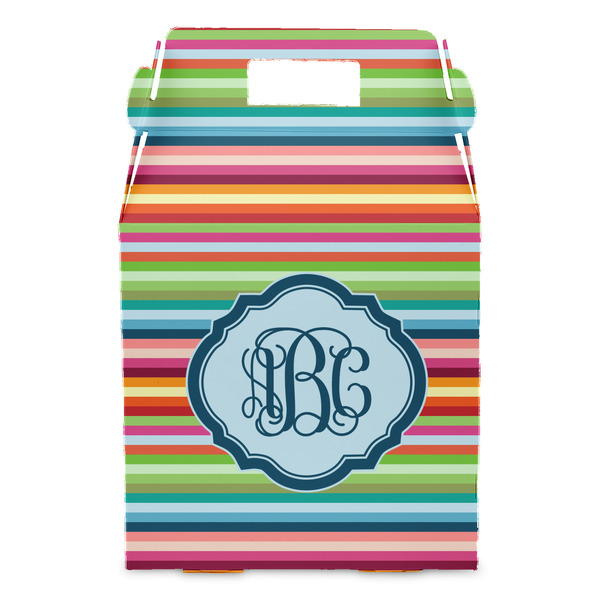 Retro Horizontal Stripes Gable Favor Box - Front