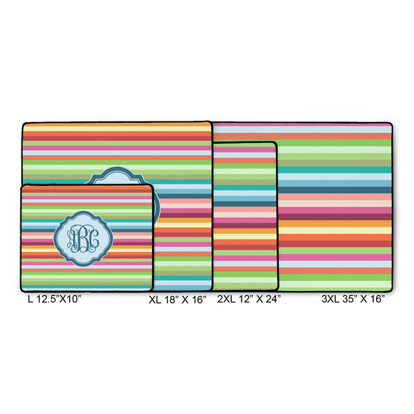 Retro Horizontal Stripes Gaming Mats - SIZE CHART