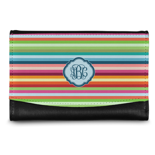 Custom Retro Horizontal Stripes Genuine Leather Women's Wallet - Small (Personalized)