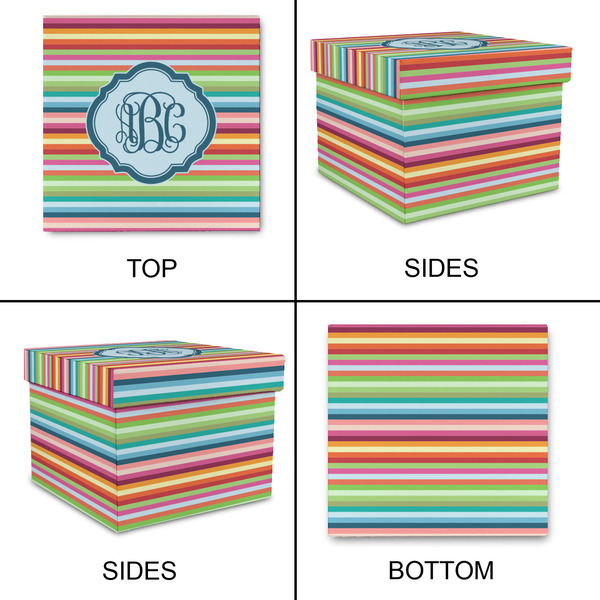 Retro Horizontal Stripes Gift Boxes with Lid - Canvas Wrapped - Large - Approval