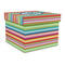 Retro Horizontal Stripes Gift Boxes with Lid - Canvas Wrapped - Large - Front/Main