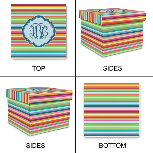 Retro Horizontal Stripes Gift Boxes with Lid - Canvas Wrapped - Medium - Approval