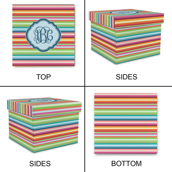 Retro Horizontal Stripes Gift Boxes with Lid - Canvas Wrapped - X-Large - Approval