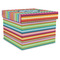 Retro Horizontal Stripes Gift Boxes with Lid - Canvas Wrapped - X-Large - Front/Main