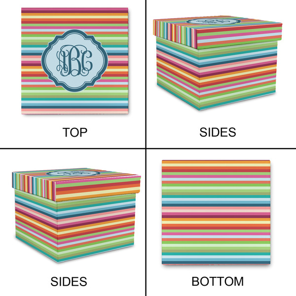 Retro Horizontal Stripes Gift Boxes with Lid - Canvas Wrapped - XX-Large - Approval