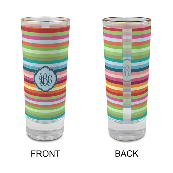 Retro Horizontal Stripes Glass Shot Glass - 2 oz - Single - APPROVAL