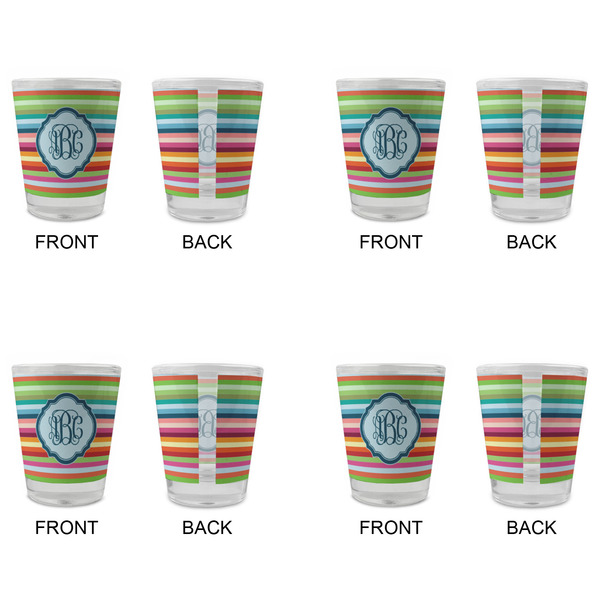 Retro Horizontal Stripes Glass Shot Glass - Standard - Set of 4 - APPROVAL