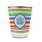 Retro Horizontal Stripes Glass Shot Glass - 1.5 oz - with Gold Rim - Set of 4 (Personalized)