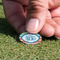 Retro Horizontal Stripes Golf Ball Marker - Hand