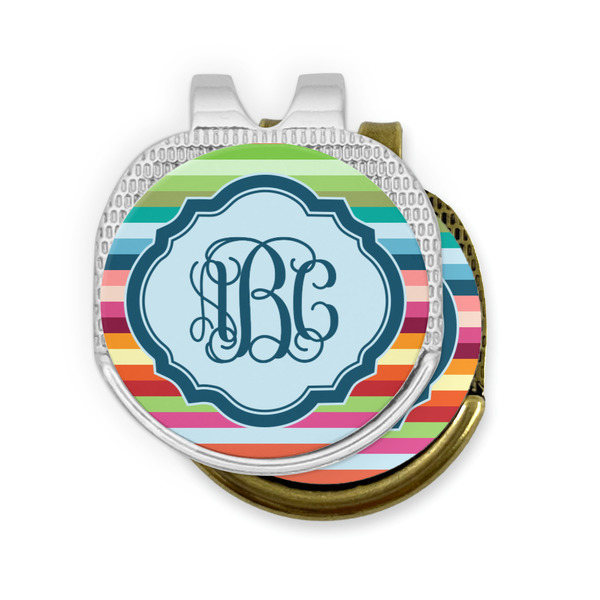 Retro Horizontal Stripes Golf Ball Marker Hat Clip - PARENT/MAIN