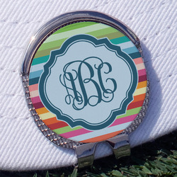 Retro Horizontal Stripes Golf Ball Marker - Hat Clip