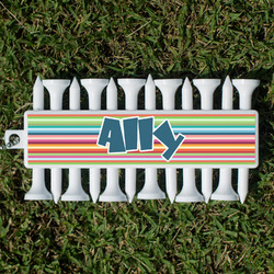 Retro Horizontal Stripes Golf Tees & Ball Markers Set (Personalized)
