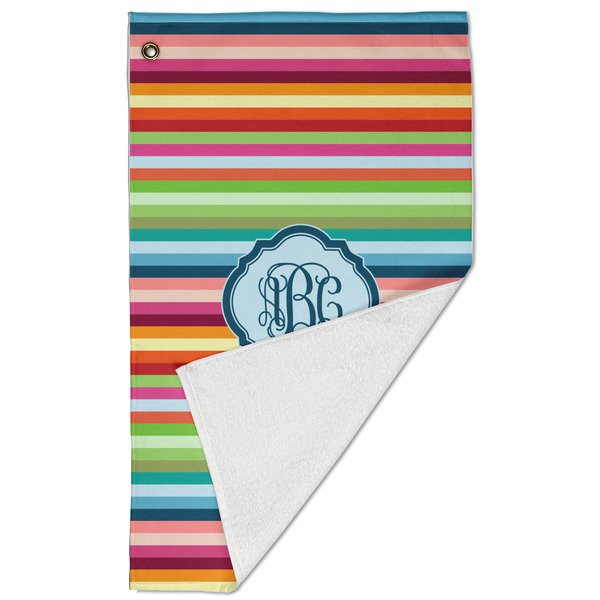 Retro Horizontal Stripes Golf Towel - Folded (Large)