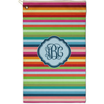 Retro Horizontal Stripes Golf Towel - Poly-Cotton Blend - Small w/ Monograms