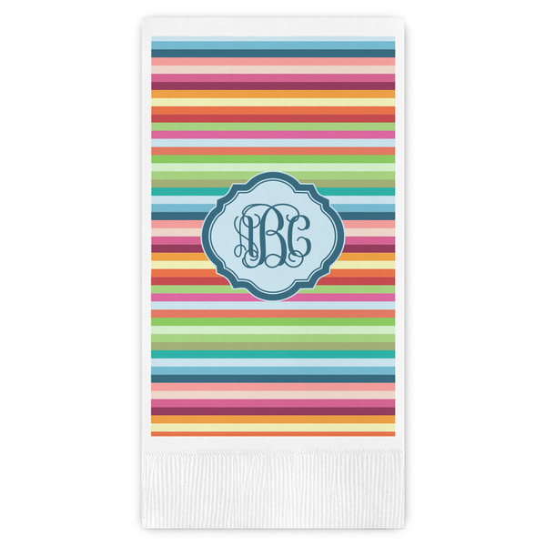 Custom Retro Horizontal Stripes Guest Towels - Full Color (Personalized)