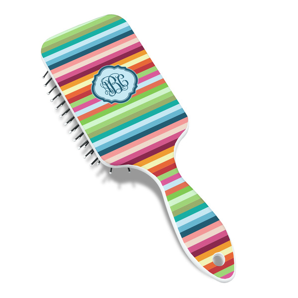 Retro Horizontal Stripes Hair Brush - Angle View