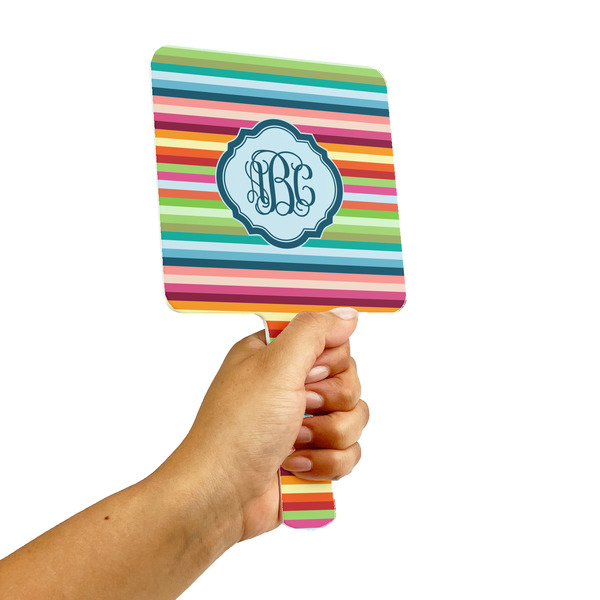 Retro Horizontal Stripes Hand Mirrors - Alt View