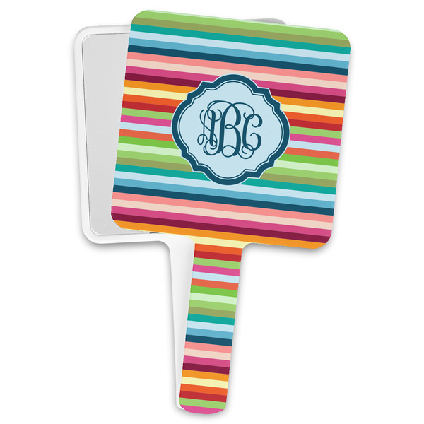 Custom Retro Horizontal Stripes Hand Mirror (Personalized)