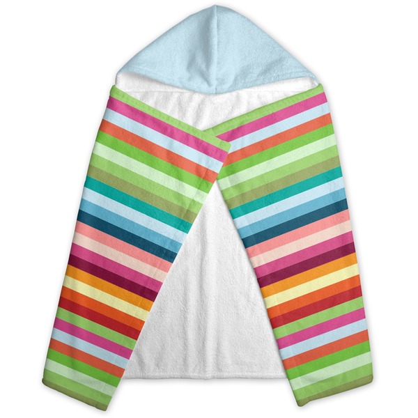 Retro Horizontal Stripes Hooded Towel - Folded