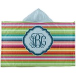 Retro Horizontal Stripes Kids Hooded Towel (Personalized)