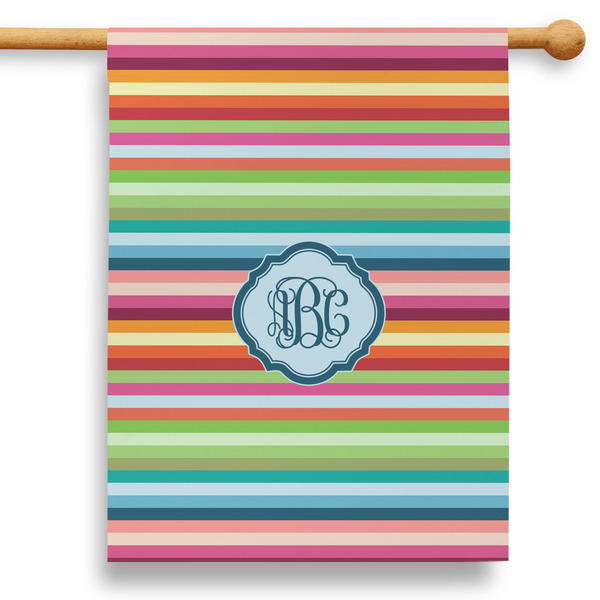 Custom Retro Horizontal Stripes 28" House Flag (Personalized)
