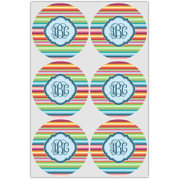 Retro Horizontal Stripes Icing Circle - Large - Set of 6