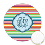 Retro Horizontal Stripes Printed Cookie Topper - 2.5" (Personalized)