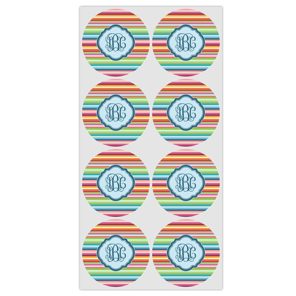 Retro Horizontal Stripes Icing Circle - Medium - Set of 8
