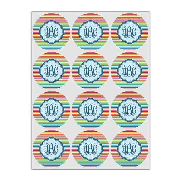 Retro Horizontal Stripes Icing Circle - Small - Set of 12