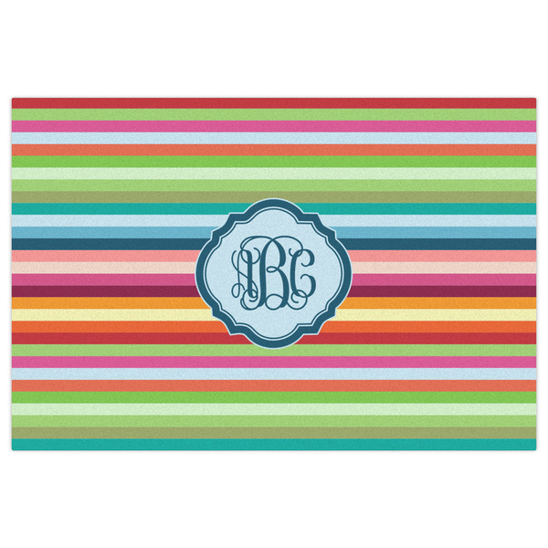 Retro Horizontal Stripes Indoor / Outdoor Rug - 2'x3' - Front Flat