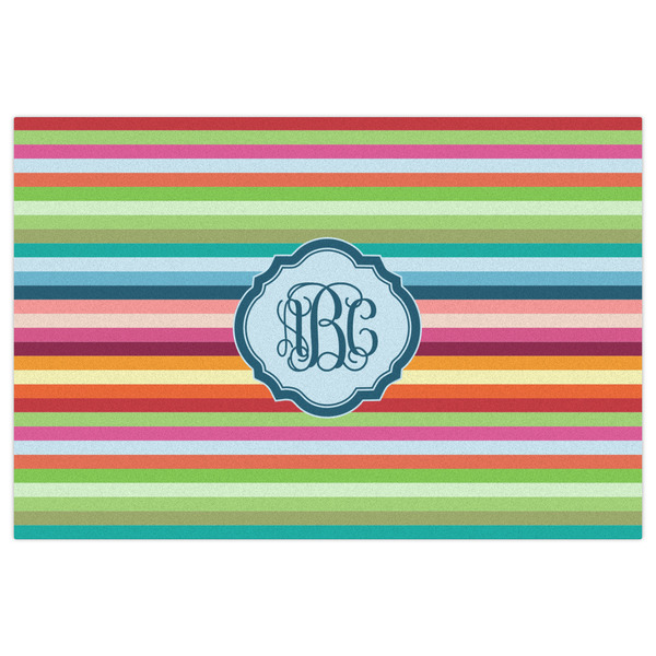 Retro Horizontal Stripes Indoor / Outdoor Rug - 4'x6' - Front Flat