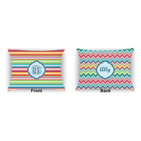 Retro Horizontal Stripes  Indoor Rectangular Burlap Pillow (Front and Back)