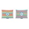 Retro Horizontal Stripes  Indoor Rectangular Burlap Pillow (Front and Back)