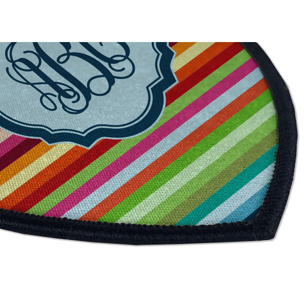 Retro Horizontal Stripes Iron on Shield 3 Detail