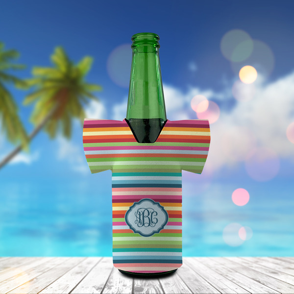 Retro Horizontal Stripes Jersey Bottle Cooler - LIFESTYLE