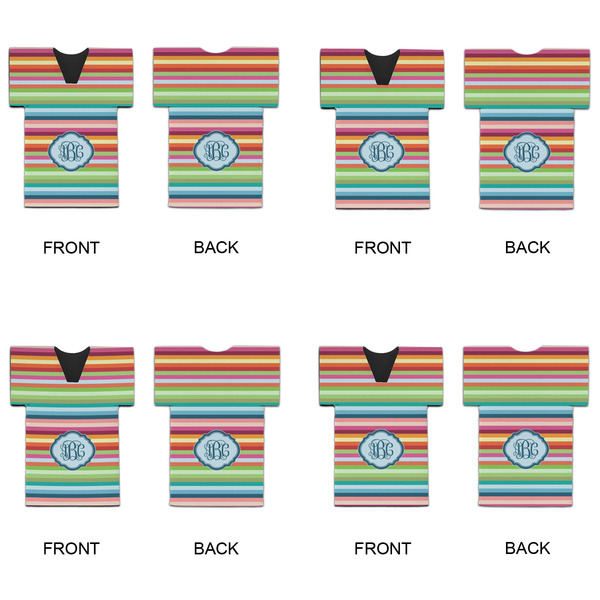 Retro Horizontal Stripes Jersey Bottle Cooler - Set of 4 - APPROVAL