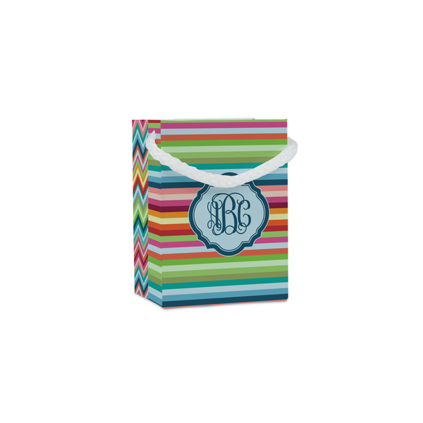 Custom Retro Horizontal Stripes Jewelry Gift Bags - Gloss (Personalized)