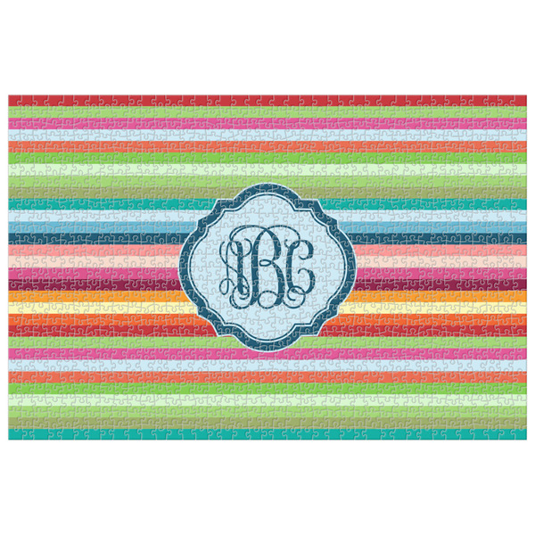 Custom Retro Horizontal Stripes Jigsaw Puzzle - 1000-piece (Personalized)