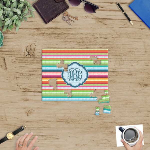 Retro Horizontal Stripes Jigsaw Puzzle 252 Piece - In Context